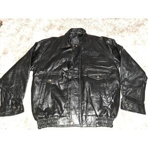 hard rock Biloxi Leather Black jacket size XL
